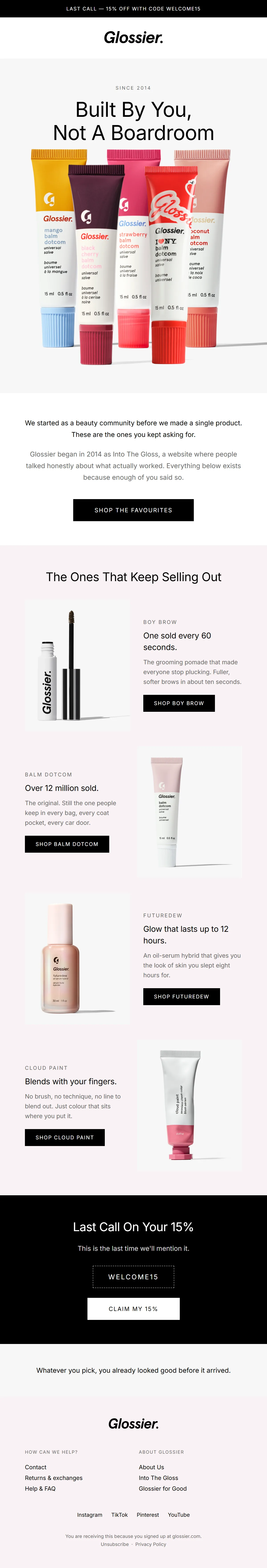 Welcome flow email design